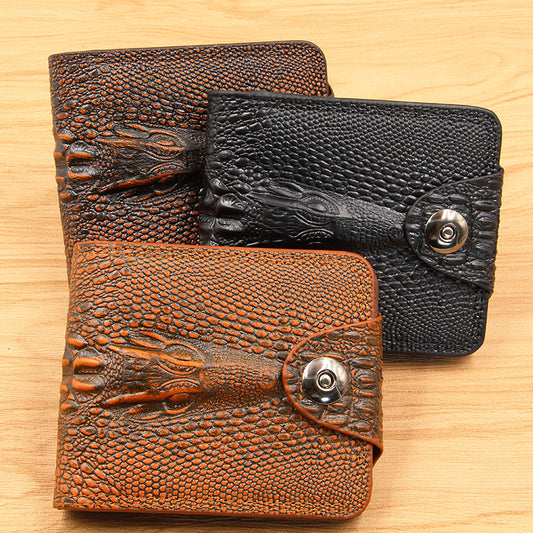 Men's Short Coin Personality Hipster Korean Style Magnetic Snap Wallet