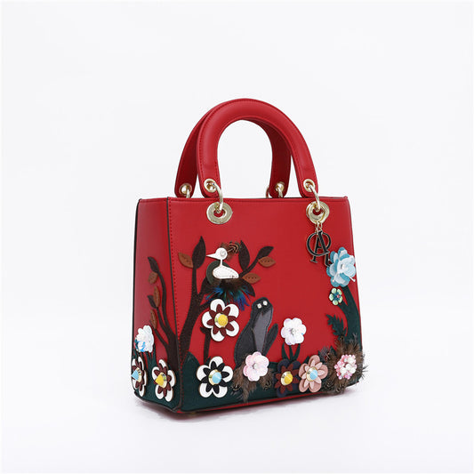 Women's Bag, Hand-held Oblique Concubine Bag, Craft Flower Boutique